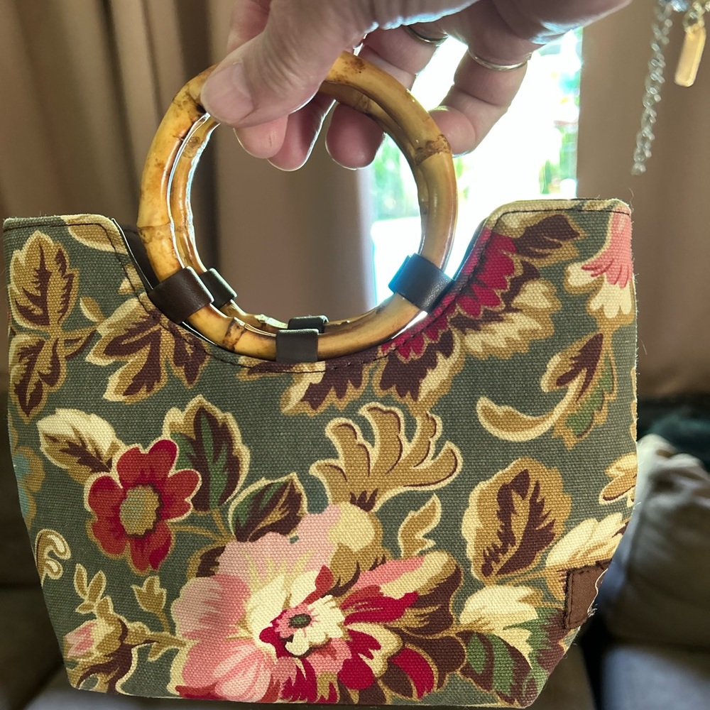 Longaberger mini bamboo handle Sisters tote